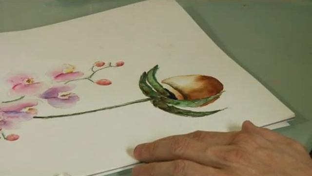 Watercolor Painting: An Orchid : Watercolor Painting an Orchid: Leaf Details смотреть онлайн