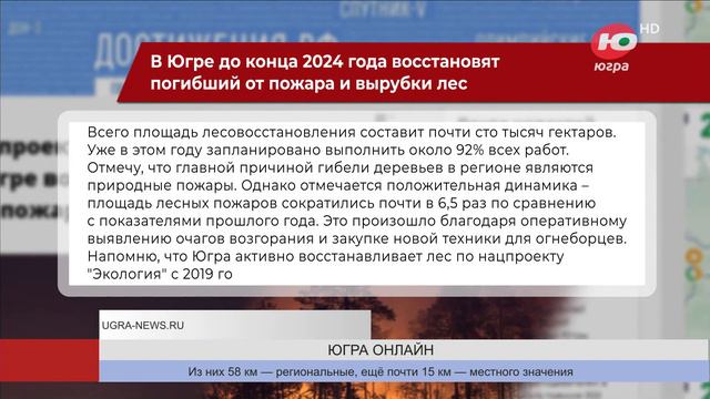 В Югре до конца 2024 года восстановят погибший от пожара и вырубки лес смотреть онлайн