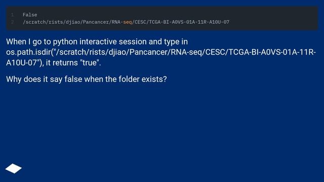 os.path.isdir returns false when folder exists? смотреть онлайн