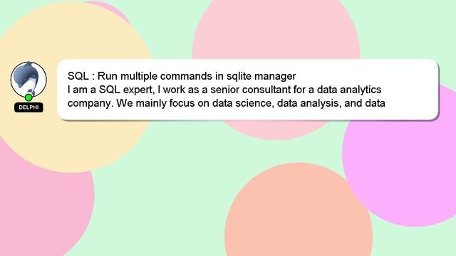 SQL : Run multiple commands in sqlite manager смотреть онлайн