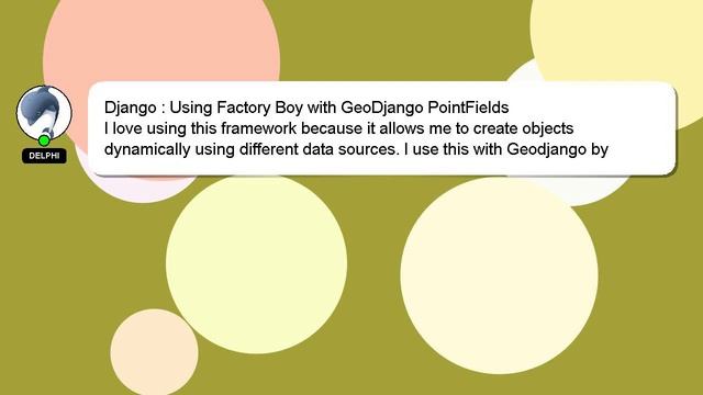 Django : Using Factory Boy with GeoDjango PointFields смотреть онлайн
