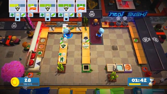 Overcooked 2 Single Player Gameplay Level 1-3 смотреть онлайн