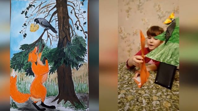 Настя А. читает басню "Ворона и лисица" И.А.Крылова смотреть онлайн