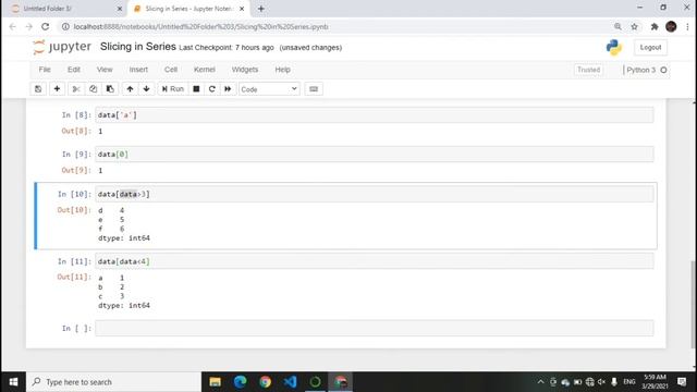 Slicing in Series | loc vs iloc | data science full course in hindi смотреть онлайн