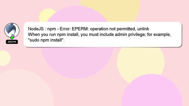 NodeJS : npm - Error: EPERM: operation not permitted, unlink смотреть онлайн