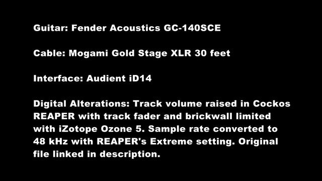 Shure SM7b Acoustic Guitar Audient iD14 Test Recording Fender GC-140SCE смотреть онлайн