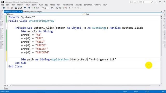 Write String Array into a text file in VB NET 2012 смотреть онлайн