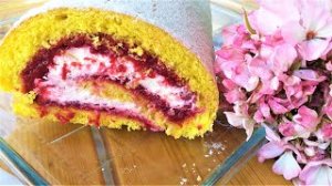 БИСКВИТНЫЙ РУЛЕТ С ВИШНЕЙ