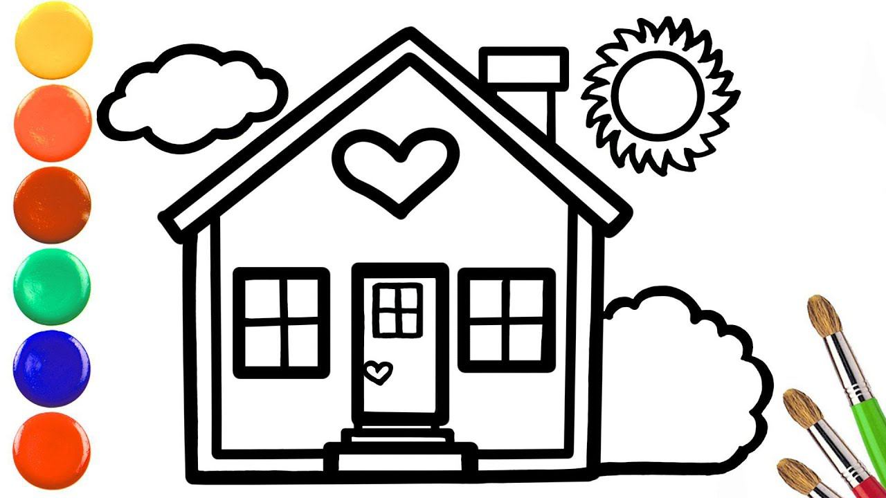 How to draw a house with the sun for children/Cómo dibujar una casa con sol para niños смотреть онлайн