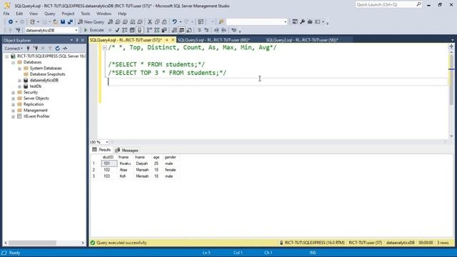 02 SQL for Data Analytics - Select Statement (Top, Distinct, Count, As, Min, Max, Avg) смотреть онлайн