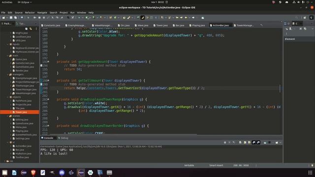 Java Game Development TUTORIAL - Episode #30 - SELL and UPGRADE towers! смотреть онлайн