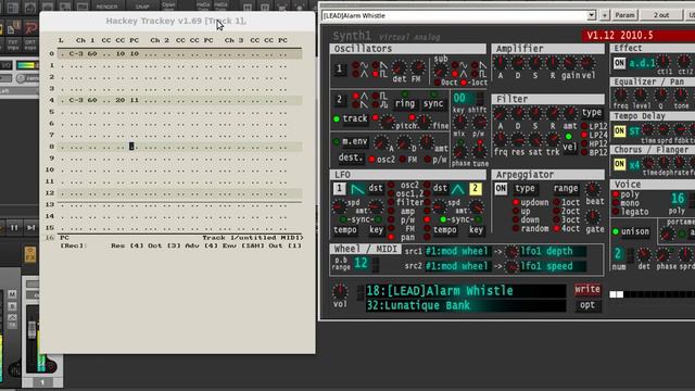 hackey trackey 1.69 program change bank select, midi tracker in Reaper DAW смотреть онлайн