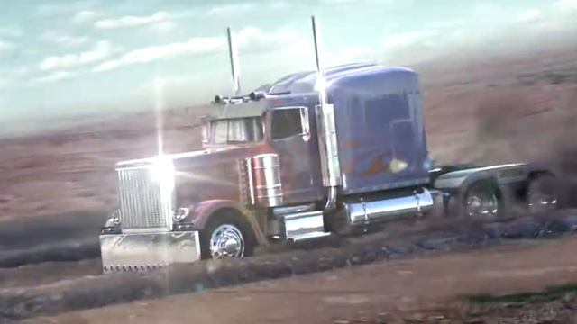 3d animation of Peterbilt Optimus prime truck test render смотреть онлайн