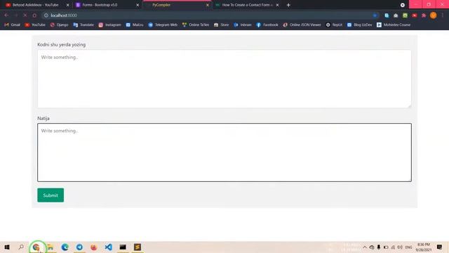 Django Frameworkida Python Compiler tayyorlash!! смотреть онлайн
