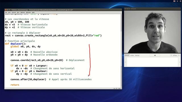 [Python] Mouvement avec tkinter смотреть онлайн