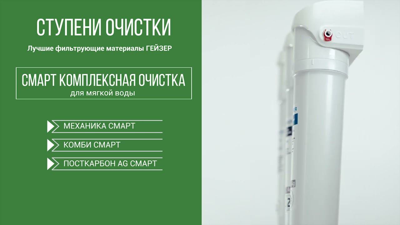 Фильтры для воды серии Гейзер СМАРТ смотреть онлайн