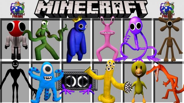 Мод на всех РАДУЖНЫХ ДРУЗЕЙ РОБЛОКС в МАЙНКРАФТ ! ROBLOX RAINBOW FRIENDS ADDON MOD in Minecraft PE