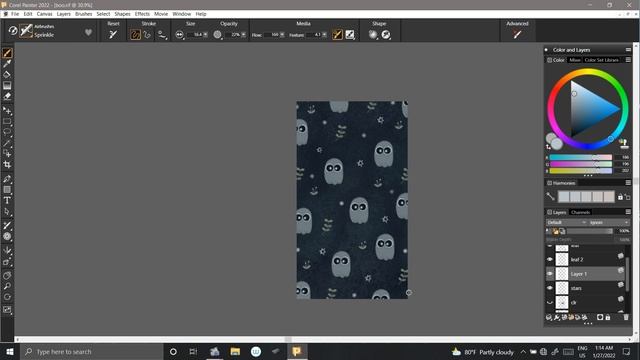 How to illustrate easy and cute WhatsApp wallpapers | Owl illustration | Corel painter 2022 | Wacom смотреть онлайн