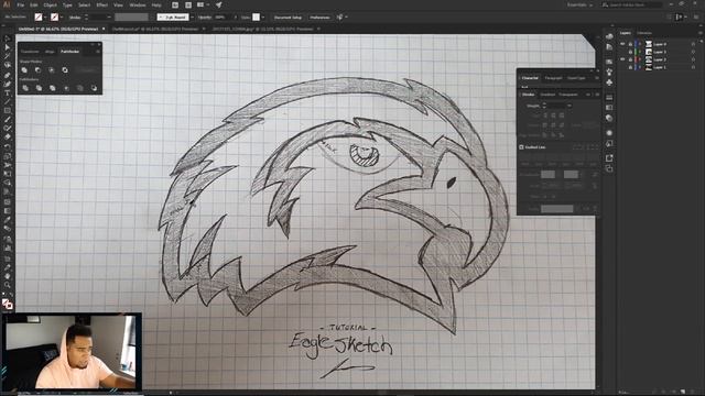 Illustrator Tutorial: Mascot Logo - Sketch/Linework Process смотреть онлайн