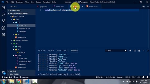 Gulp js version-4 Crash Course in bangla | gulp cssnano and gulp uglify Bangla Tutorial Part-04 смотреть онлайн