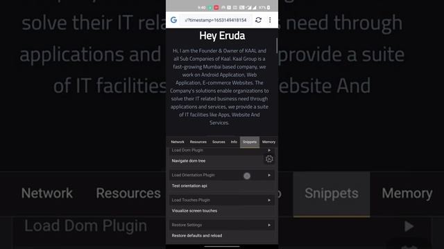 Eruda - Browser Console | Network | Edit Page | Inject Javascript | Inspect Element | Media смотреть онлайн