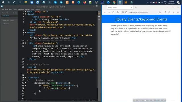 jQuery Keyboard Events | jQuery Events | jQuery Tutorial For Beginners смотреть онлайн
