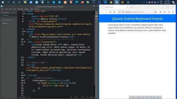 jQuery Keyboard Events | jQuery Events | jQuery Tutorial For Beginners
