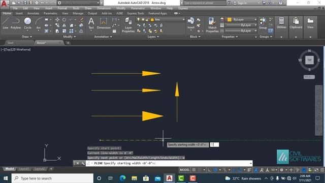 How to draw arrow in AutoCAD смотреть онлайн