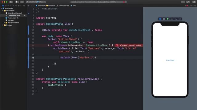 Showing Multiple Options With Action Sheet In SwiftUI | SwiftUI Tutorial смотреть онлайн
