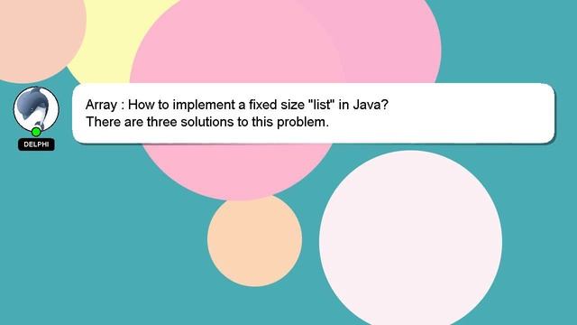 Array : How to implement a fixed size "list" in Java? смотреть онлайн