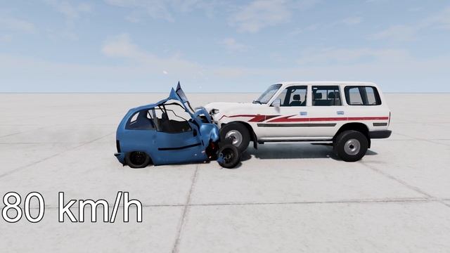 INDIAN CAR vs TOYOTA LC80! 150 Km/H CRASH TEST! - BeamNg Drive смотреть онлайн