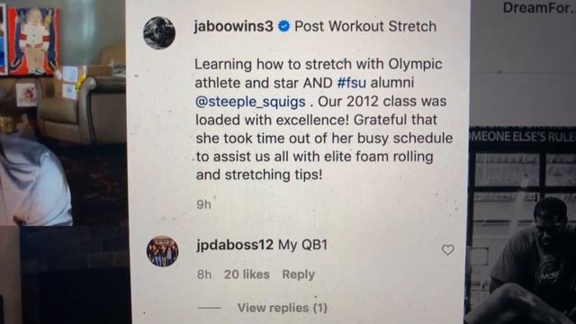 Jameis Winston Training With Steeplechaser Colleen Quigley For Instagram Stretching For Mobility смотреть онлайн