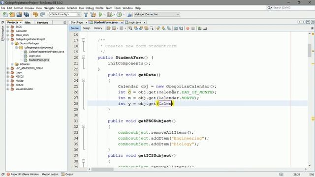 Lecture# 7 Student Registration Form Display Current Date Part-3 | Java Netbeans Project Tutorials смотреть онлайн