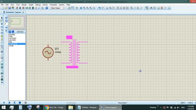 5V DC Power Supply using LM7805 Regulator (Proteus Simulation) смотреть онлайн