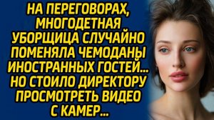 На переговорах, многодетная уборщица случайно поменяла чемоданы иностранных гостей… Но стоило...