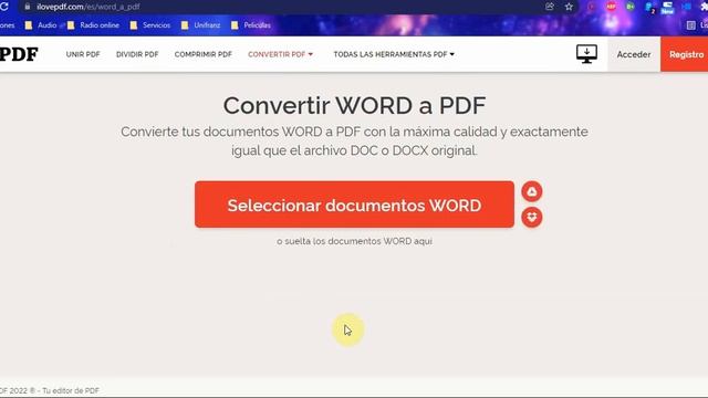 Video tutorial para convertir WORD a PDF usando I love PDF. смотреть онлайн