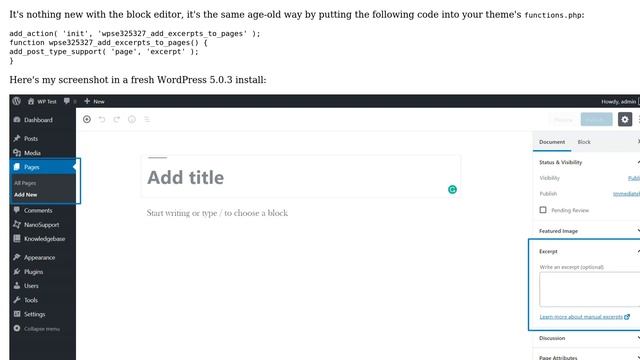 Wordpress: Allow excerpt for pages in Gutenberg? смотреть онлайн