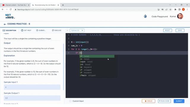 Sum of First N Even Numbers | Coding Practice 9 | Nxtwave ccbp | Python Coding Tips Tricks | Pytho смотреть онлайн