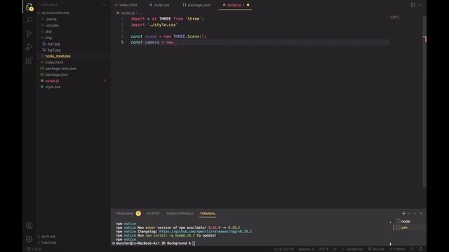 Tutorial -  Animated Background Three Js