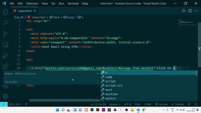 HTML Mailto Easy Explanation | Create email link using maito | HTML Tutorial 2022 ? смотреть онлайн