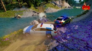 Мультик про машинки - Полицейские машины, цепь и бездорожье. МанкиМульт