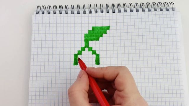 Рисунки по клеточкам ❤️ Как рисовать вишенку ? How to draw a cherry - pixel art смотреть онлайн