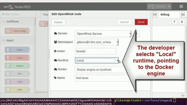 LEON: Local Execution of OpenWhisk actions with Node-RED and Docker (Face Detection example) смотреть онлайн