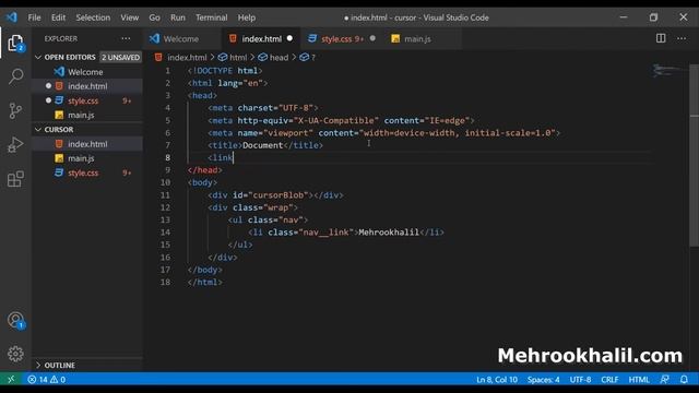 Blob Follows Cursor With Cool On Hover Animation Using CSS And JS смотреть онлайн