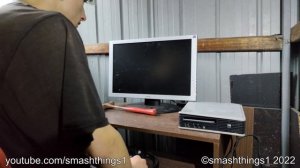 Angry Office Man Smashes Slow 2000's HP Computer
