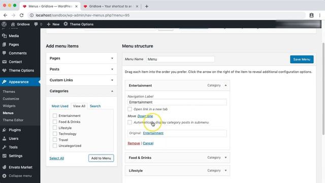 Category menu setup - Gridlove WordPress theme смотреть онлайн