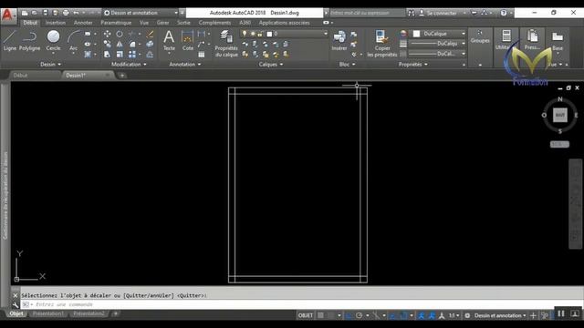 Partie 01_Apprendre Autocad 2018. Exercice : Commandes utilisées ( Ligne , Décaler , Ajuster ) смотреть онлайн