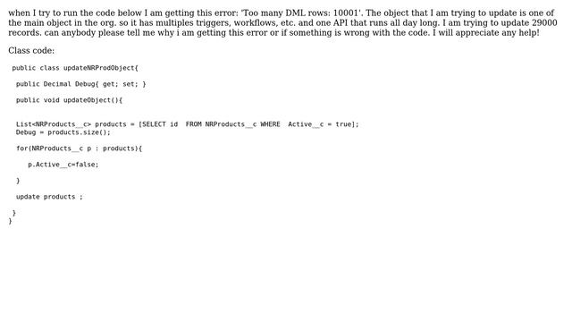 Salesforce: Too many DML rows: 10001(bulk update) смотреть онлайн
