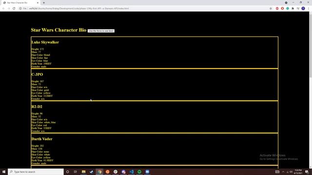 Star Wars API functionality video for Flat Iron School смотреть онлайн