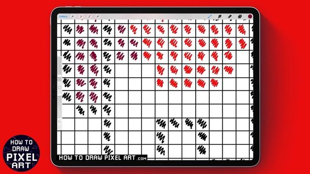 How to draw Among Us red impostor Pixel Art - digital drawing tutorial Procreate смотреть онлайн
